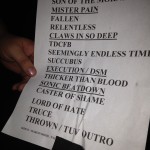 Death Angel Setlist for the night. 