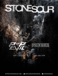 The Stone Sour tour flyer with no dates.